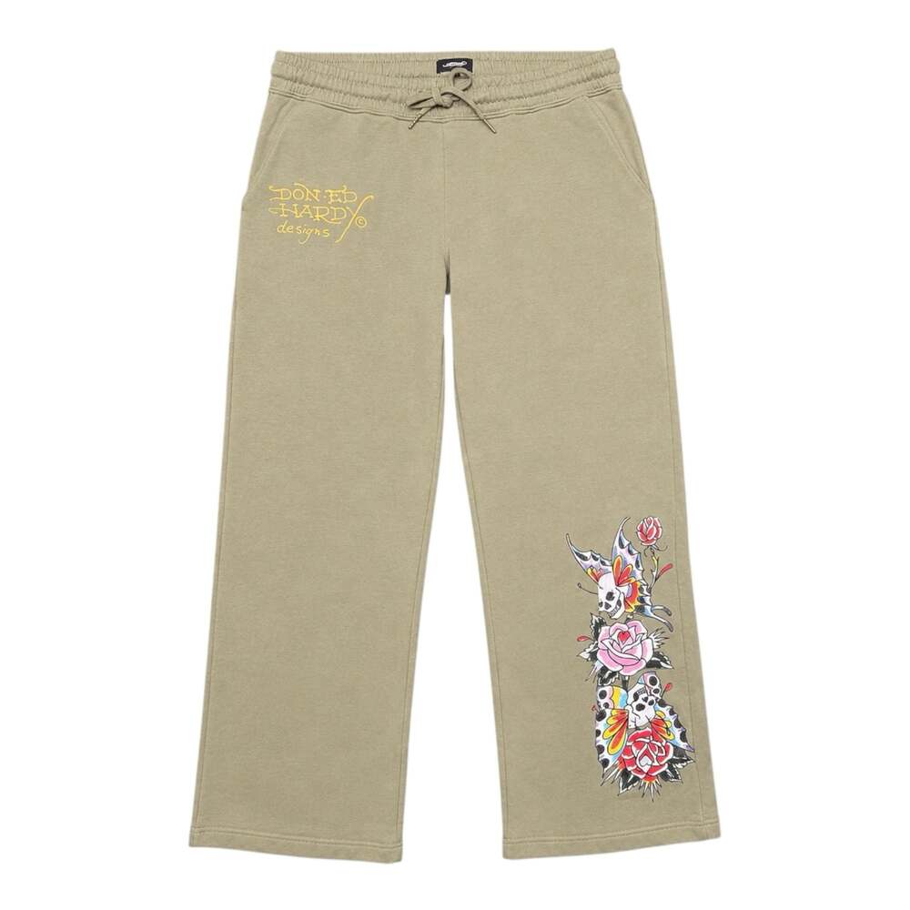 Ed Hardy Graphic Sweatpants Olive Green Size L
